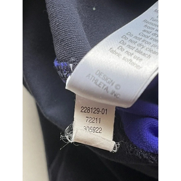 Athleta Purple and Black and White Striped Cropped Leggings - Size XXS - Picture 4 of 10